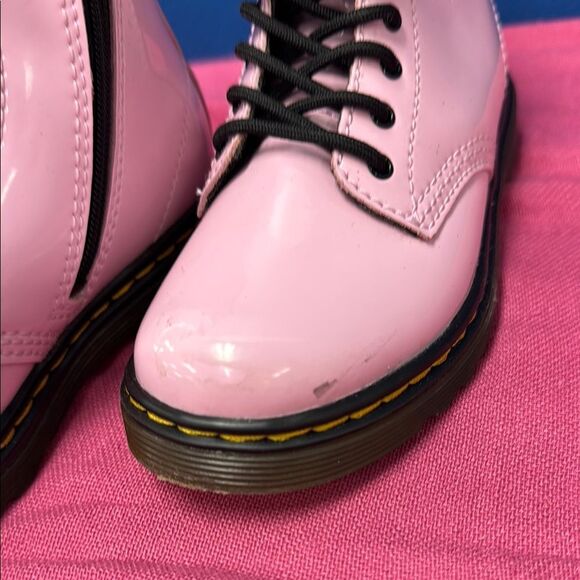 Dr. Martens Glossy Pink Ankle Boots - Picture 5 of 8